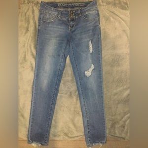 GoGo Jeans Size 1 Medium Wash Distressed